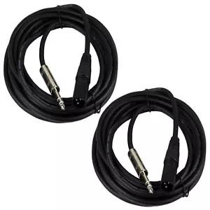 2 15FT XLR 3-Pin Macho a 1/4" Mono Enchufe Cable Blindado Guitarra Micrófono DJs Cable Cable Cable - Imagen 1 de 12