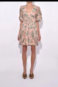 Zimmermann Tempest Floral Print Pink Lace-up Dress Size 2/ US 8/ Medium $925 - Picture 1 of 9