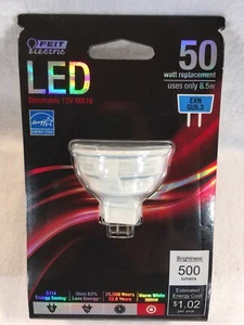 Feit Electric BPEXN/500/LED Dimmable MR16 Light Bulb. 8.5 Watt. 12 Volt DC - Picture 1 of 8