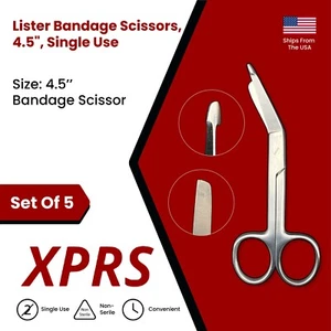 5er Set Lister Verbandschere, 4,5", Einmalgebrauch - Bild 1 von 8