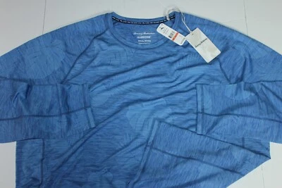 Tommy Bahama Tee Shirt Palm Coast Delray Fronds Crew LS Light Blue New 2XLB - Image 1 of 4