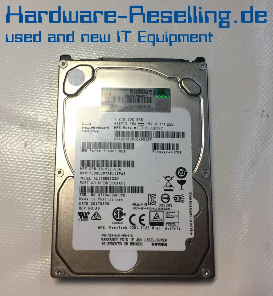 HP 1200GB 2,5" SAS 12G 10K EG1200JETKC 796365-004 781581-004  - Bild 1 von 1