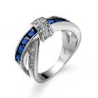 Women Fashion Colorful Zircon Engagement Ring Cross Cocktail Party Jewelry Gift