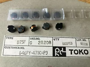 TOKO 646FY-471K INDUTTORE FISSO 470UH 20% SMD 10 PEZZI Z3731 - Foto 1 di 2