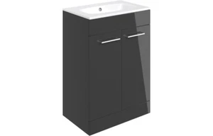 Daly 610 mm unità bagno e bacino da pavimento 2 porte preassemblato - Foto 1 di 16