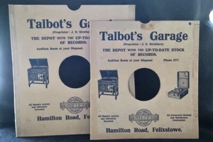 2 Vintage Advertising Record Sleeves Talbot’s Garage Felixstowe Gilbert - Picture 1 of 1