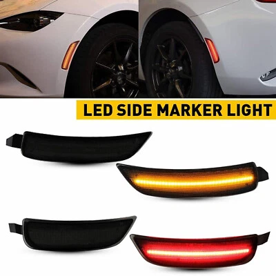 Smoked LED Side Marker Lights Turn Signal Lamp For Mazda Miata MX-5 2016-2022 - Image 1 of 4