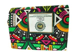 African Cotton Fabric Printed Multicolors Cloth-Sold per the Yard - Picture 1 of 8