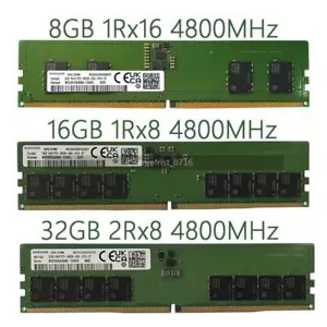 Samsung 8 GB 16 GB 32GB PC5-38400 DDR5-4800 DIMM Memory 288pin for Desktop lot - Picture 1 of 11