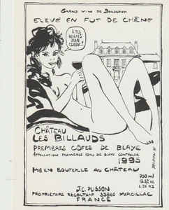 BAUDOIN etiquette vin chateau Billauds 1995 - Picture 1 of 1
