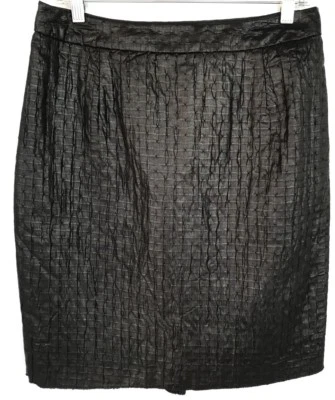 Falda lápiz forrada con textura negra para mujer Harve' Bernard Collection talla: 8 Foto 1 de 4