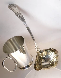 Large Kings Pattern Punch Ladle Silverplate EPNS +Yeomans Tankard Silverplate - Picture 1 of 16