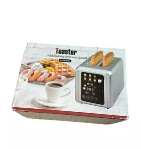 Toaster Touch Screen Toaster 2 Slice with LCD Display Stainless Steel Digital - Picture 1 of 6