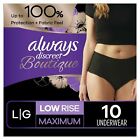 Always Discreet Boutique Low Rise Maximum Incontinence Underwear L 10 Count