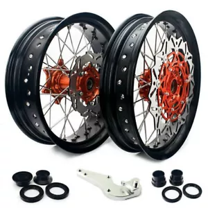 Supermoto 17" Radsatz Felgen Bremsscheiben für KTM EXC SXF EXC-F XCF SXS 125-530 - Bild 1 von 12
