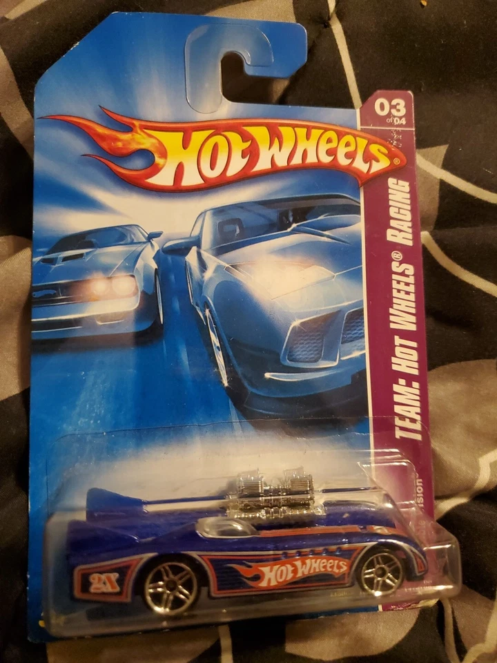2008 Hot Wheels Double Vision 147/172 Hot Wheels Racing 3/4 Blue New - Image 1 of 1