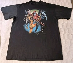 Single Stitch Vintage 1992 3D Emblem Wizard Reaper Groupie Graphic T-shirt XL - Picture 1 of 11
