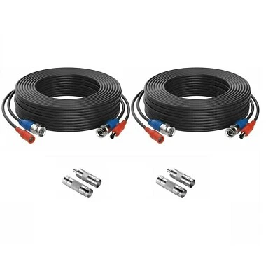 Cabo de alimentação ZOSI 2X 60FT 18M BNC CoopeR para câmera de CFTV 4K sistema de segurança DVR - Imagem 1 de 4