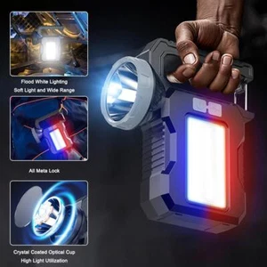 Solar Camping Light Rechargeable LED Flashlight Power Torch Lantern Work Lamp M4 - Picture 1 of 20