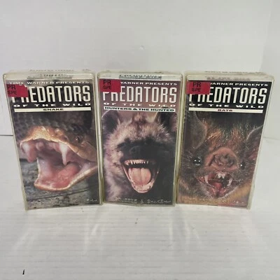 Predators Of The Wild VHS Tapes, Lot Of 3, Snakes, Bats, Hunters Clear Slim Case - Image 1 of 4