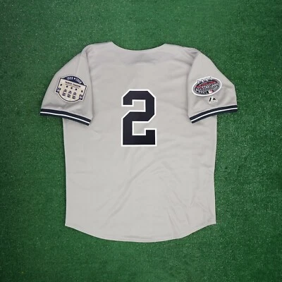 Мужская футболка Дерека Джетера 2008 New York Yankees серая дорожная с нашивкой All Star - Изображение 1 из 4