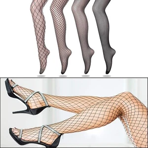4Pcs ELASTIC FISHNET TIGHTS STOCKINGS MESH SEX TEMPTATION ONE SIZE LADIES WOMEN - Picture 1 of 12