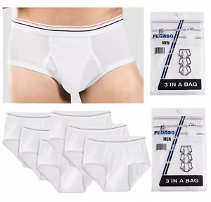 6 calzoncillos blancos de algodón para hombre de la vieja escuela frente abierto estilo vintage - Imagen 1 de 9