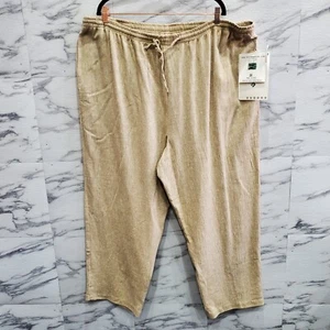 Erin London Pants Women Plus Size 3X Tan Elastic Waste Drawstring Casual Comfor - Picture 1 of 12