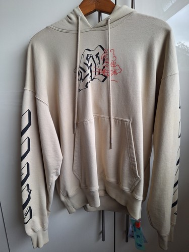OFF WHITE Felpa con cappuccio bianca spento taglia S