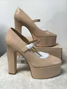 Size 11 Women's - Just Fab Pumps Perry Mary Jane Tan with Buckle Strap - Picture 1 of 8