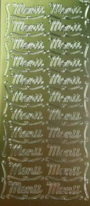 Stickerbogen 22 x Schriftzug Menue gold günstig Neu - Bild 1 von 1