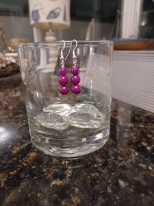 Lovely Purple Sugilite Earrings. Sterling Silver Hooks. - Picture 1 of 3