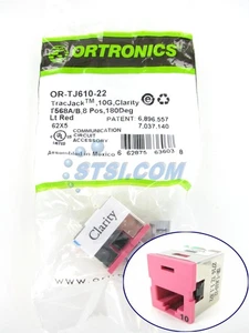 Ortronics OR-TJ610-22 Clarity TracJack Cat6a 10G Jack, Light Red ~STSI - Picture 1 of 4