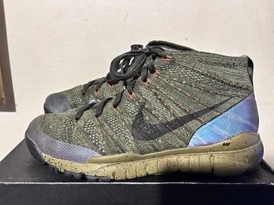 2015 Mens Nike Flyknit Trainer Chukka Sequoia Hologram Used Size 8.5 Rare NDS - Image 1 of 4