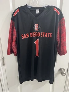 San Diego State SDSU Aztecs Football Black Red Jersey # 1 Promo SGA - Adult XL - Picture 1 of 8