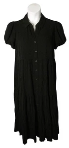 Crown & Ivy PL L Maxikleid schwarz Stufen Stretch - Bild 1 von 3