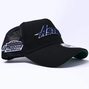 NWT Black Trucker Houston Astros The Astrodome 9Forty New Era Adjustable Snapbac - Picture 1 of 5