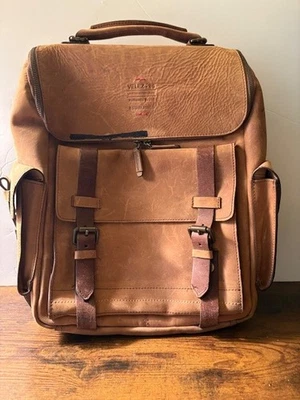 VELEZ Leather Backpack - 15.6 Inch Laptop Bag - Handmade Designer Bookbag -Brown - Image 1 of 4