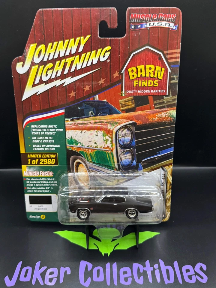 Johnny Lightning Muscle Cars U.S.A. Barn Finds 1970 Buick GS 455 # 6 Regal Black - Image 1 of 1