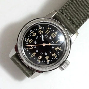 Reloj Militar Elgin M.R.M.W. Montre Roroi TIPO A-17 Negro De Japón NUEVO - Imagen 1 de 7