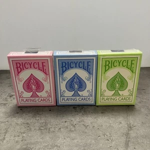 3 Color Set Bicycle Playing Cards Pastel Pink Blue Green Japan - Picture 1 of 8