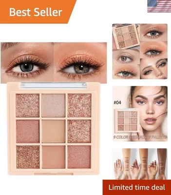 9 Shades of Glamour: Waterproof Shimmer Eyeshadow Palette for Effortless Beauty - Image 1 of 4