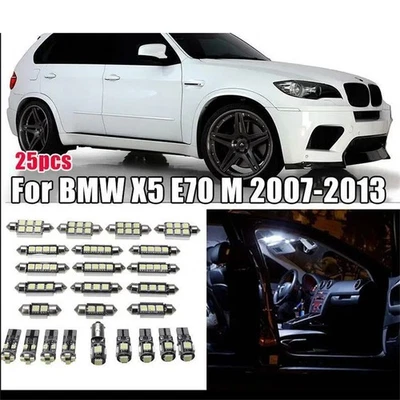 Kit completo de 25 bombillas LED interiores blancas brillantes SMD Canbus para BMW X5 E70 2007-2013 Foto 1 de 4