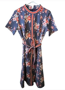Vestido Floral Puritano Vintage Años 60 Forever Young Talla 12 Hecho en EE. UU. - Imagen 1 de 6