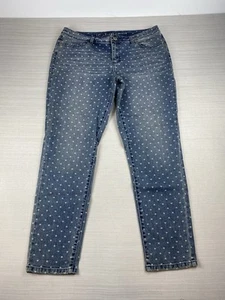 LC Lauren Conrad Skinny Jean Women’s Size 14 Mid Rise Light Wash Hearts - Picture 1 of 10