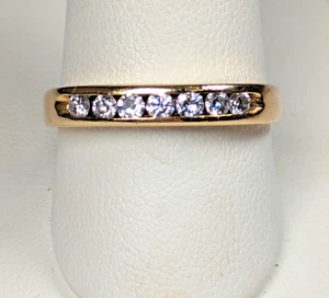 14K Gold & Diamond Wedding Band, Size 9-3/4 - Picture 1 of 7