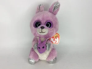 Neu Ty Beanie Boo Rory 6" SELTEN lila Känguru Claire's exklusiv neu mit Etikett Ostern - Bild 1 von 5