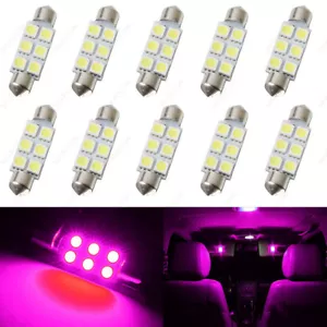 10 X Pink 41mm 42mm 6SMD 5050 Festoon Dome Map LED Light 578 211-2 212-2 + TOOL - Picture 1 of 6