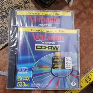 Menge 2 Verbatim CD-RW wiederbeschreibbare CD DirectCD formatiert BRANDNEU VERSIEGELT - Bild 1 von 1