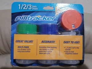 Easy Pill Tracker and Reminder System dose tracking cap 1/2/3 daily doese - Picture 1 of 4